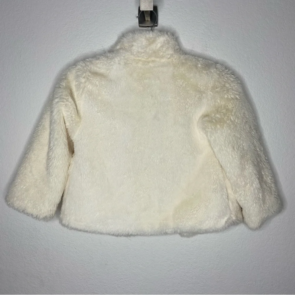Me Jane Girls White/Off-White Faux Fur Coat Size 4/5